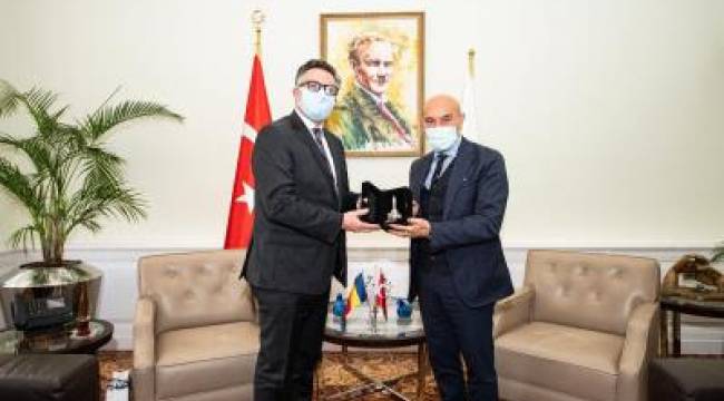 Başkan Soyer Romanya'nın Ankara Büyükelçisi Tinca'yı ağırladı