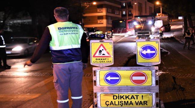 Bornova'da asfalt serimleri devam ediyor 