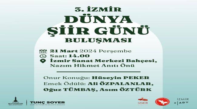 3. İzmir Dünya Şiir Günü Buluşması Kültürpark'ta