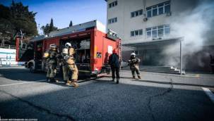 İtfaiye ekiplerinden polis okulunda yangın tatbikatı